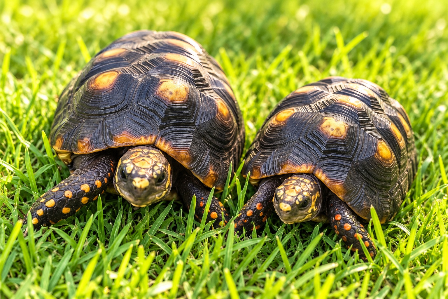 The real Lilly and Bean, red-foot tortoises