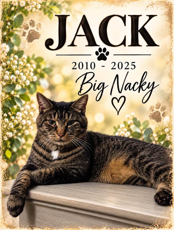 Big Nacky personalized pet memorial artwork